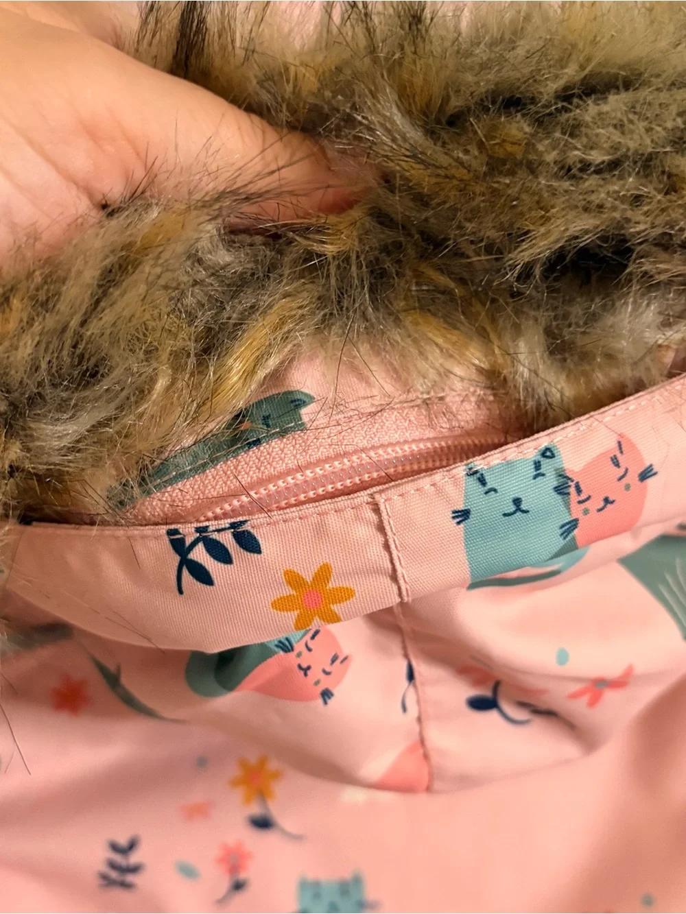 Children’s Girls Deux par Deux Winter Snow Jacket Printed Novelty Cats Sz 6